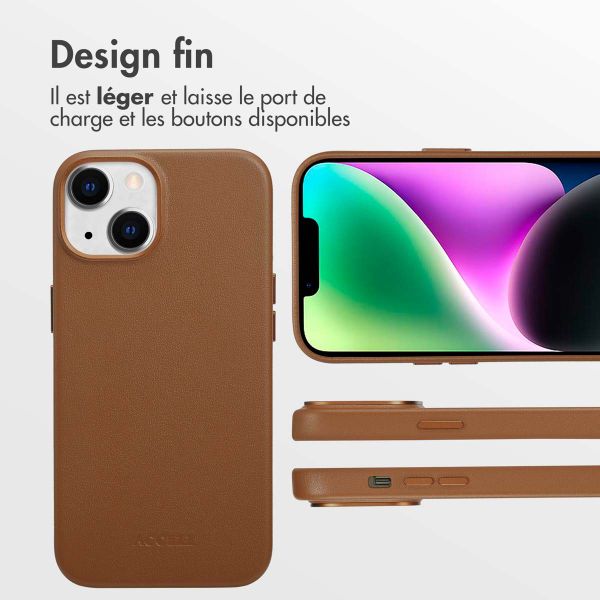 Accezz Coque arrière en cuir avec MagSafe Apple iPhone 14 - Sienna Brown
