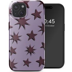 Selencia Coque arrière Vivid avec MagSafe iPhone 15 - Stars Plum Lilac