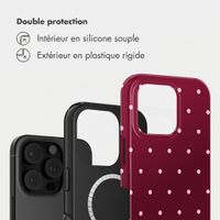 Selencia Coque arrière Vivid avec MagSafe Apple iPhone 16 Pro - Happy Dots Burgundy