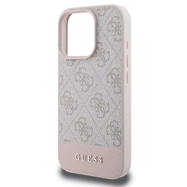 Guess Coque arrière Bottom Stripe 4G Apple iPhone 16 Pro Max - Rose