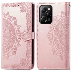 imoshion Etui de téléphone portefeuille Mandala Xiaomi Poco X5 Pro 5G - Rose Dorée