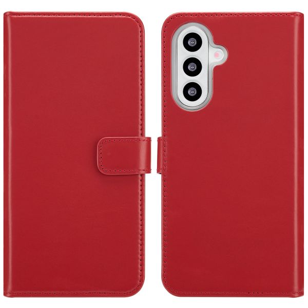 Selencia Étui de téléphone portefeuille en cuir véritable Samsung Galaxy A26 - Rouge