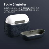 Accezz Coque en Cuir véritable Apple AirPods 3 - Bleu foncé