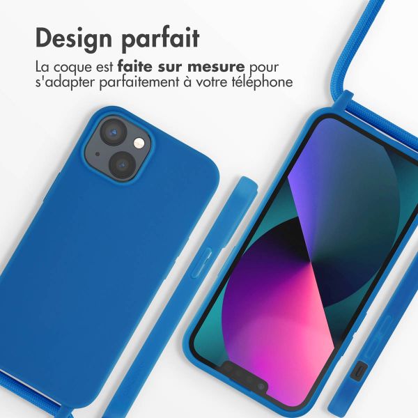 imoshion Coque en silicone avec cordon Apple iPhone 13 - Bleu