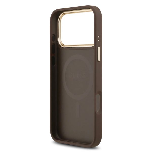 Guess Coque MagSafe Classic avec logo 4G Apple iPhone 17 Pro Max - Marron
