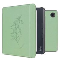 imoshion Design Slim Hard Sleepcover avec support Kobo Libra Colour - Floral Green