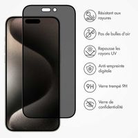 Accezz Protection d'écran en verre trempé Privacy iPhone 15 Pro