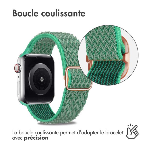 imoshion Bande élastique en nylon Apple Watch Series 1-9 / SE - 38/40/41 mm / Series 10 - 42 mm - Turquoise