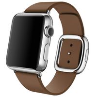 Apple Bracelet Leather Band Modern Buckle Apple Watch Series 1 t/m 9 / SE (38/40/41 mm) | Series 10 / 11 (42 mm) - Taille M - Marron