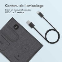 imoshion 3-en-1 Chargeur sans fil pliable Apple - iPhone / AirPods / Apple Watch - Gris