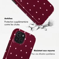 Selencia Coque arrière Vivid Apple iPhone 15 - Happy Dots Burgundy