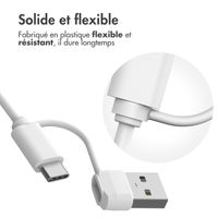 imoshion Câble de chargement Apple Watch USB-C et USB-A - 2 mètres - Blanc