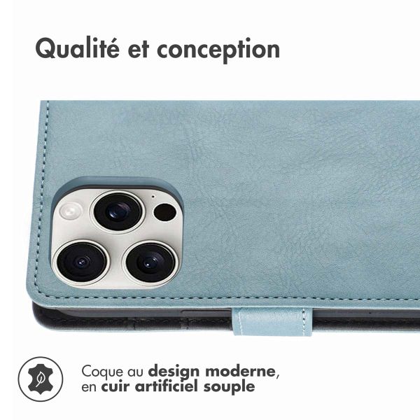 imoshion Étui de télephone portefeuille Apple iPhone 16 Pro Max - Air Blue