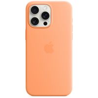 Apple Coque en silicone MagSafe Apple iPhone 15 Pro Max - Orange Sorbet