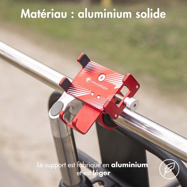 imoshion Support de téléphone pour vélo - Réglable - Universel - Aluminium - Rouge