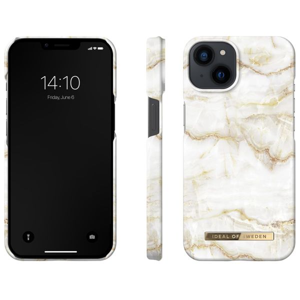 iDeal of Sweden Coque Fashion iPhone 13 - Golden Pearl Marble