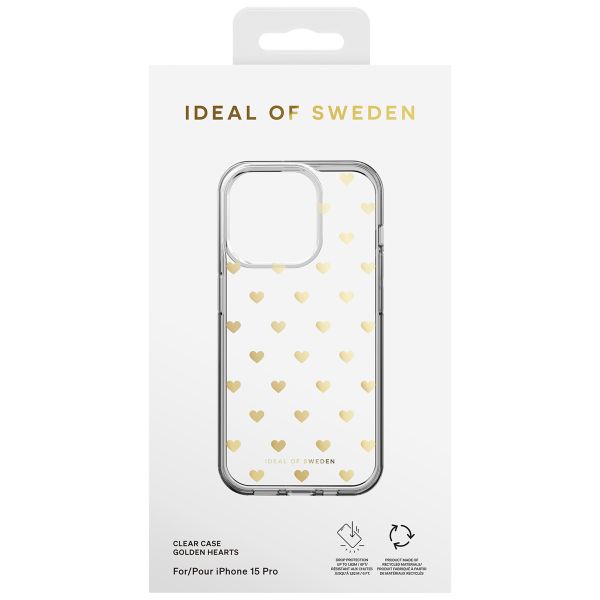 iDeal of Sweden Coque arrière Mirror Apple iPhone 15 Pro - Golden Hearts