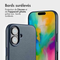 Accezz Étui de télephone portefeuille en cuir 2-en-1 avec MagSafe Apple iPhone 16 - Nightfall Blue