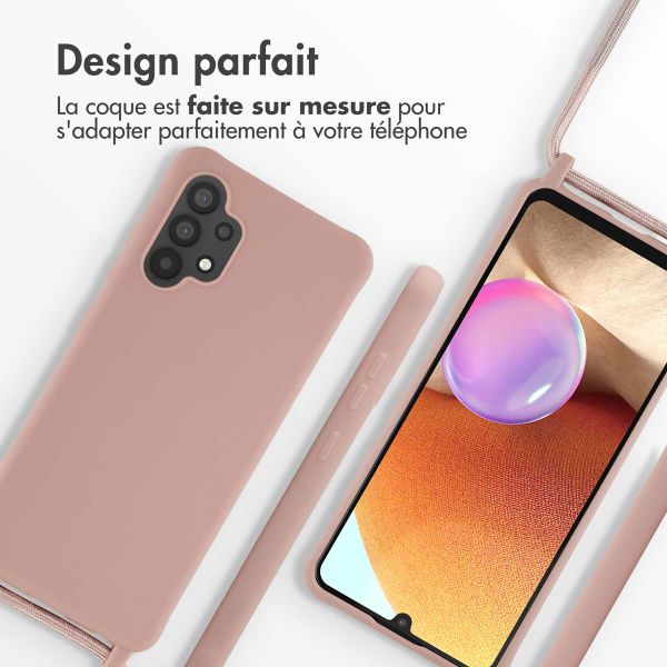 imoshion Coque en silicone avec cordon Samsung Galaxy A32 (4G) - Sand Pink