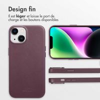 Accezz Coque arrière en cuir avec MagSafe iPhone 14 - Heath Purple