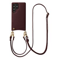 Selencia Coque de télephone Nova avec cordon et porte-cartes Samsung Galaxy S25 Ultra - Bold Burgundy