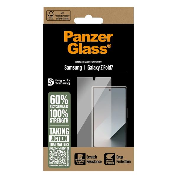 PanzerGlass Protection d'écran Ultra-Wide Fit Anti-bactérienne Samsung Galaxy Z Fold 7