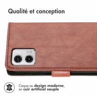 imoshion Étui de téléphone portefeuille Luxe Motorola Moto G73 - Brun