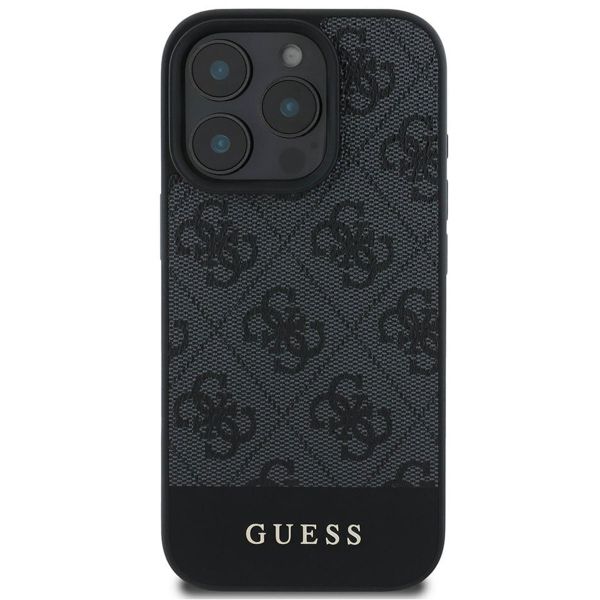 Guess Coque arrière Bottom Stripe 4G iPhone 16 Pro Max - Gris