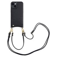 Selencia Coque de télephone Nova avec cordon et porte-cartes Apple iPhone 14 - Noir