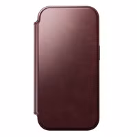 Nomad Étui de style livre folio moderne en cuir Horween avec MagSafe Apple iPhone 17 Pro - Burgundy