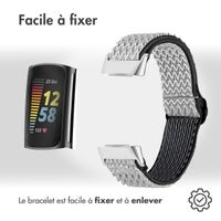 imoshion Bracelet en nylon élastique Fitbit Charge 5 - Blanc
