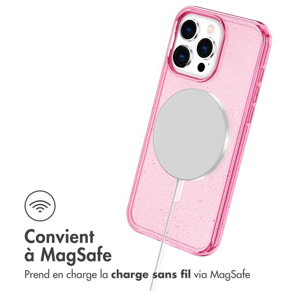imoshion Coque Pailletée avec MagSafe Apple iPhone 15 Pro Max - Paillettes Rose