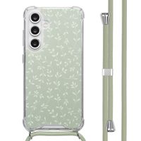 imoshion Coque Design avec cordon Samsung Galaxy S24 FE - Smoke Green Flowers
