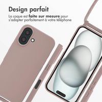 imoshion Coque en silicone avec cordon Apple iPhone 16 - Sand Pink