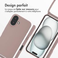 imoshion Coque en silicone avec cordon iPhone 16 - Sand Pink