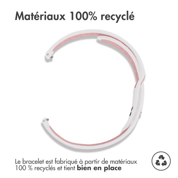 imoshion Bracelet sportif en silicone - Connexion universelle de 22 mm - Blanc / Rose