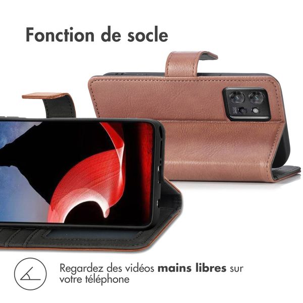 imoshion Étui de téléphone portefeuille Luxe Motorola ThinkPhone - Brun