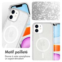imoshion Coque Pailletée avec MagSafe Apple iPhone 12 (Pro) - Paillettes Transparent