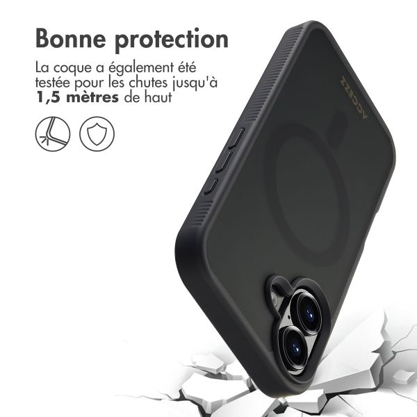 Accezz Coque Givrée Robuste avec MagSafe Apple iPhone 16 - Noir
