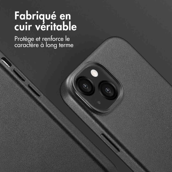 Accezz Coque arrière en cuir avec MagSafe Apple iPhone 13 - Onyx Black