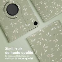 imoshion Coque tablette Design rotatif à 360° Samsung Galaxy Tab A9 Plus - Green Flowers