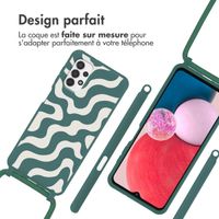 imoshion Coque design en silicone avec cordon Samsung Galaxy A13 (4G) - Petrol Green Groovy