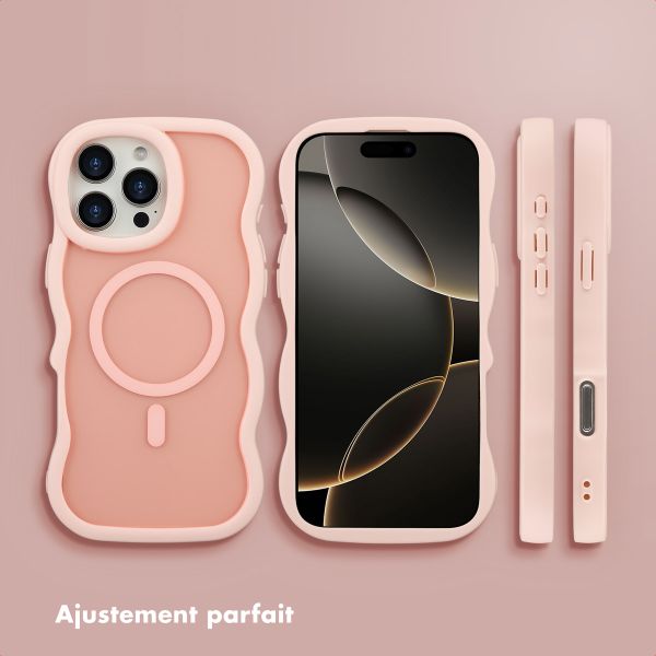 Selencia Coque arrière Wavy avec MagSafe Apple iPhone 16 Pro Max - Soft Pink