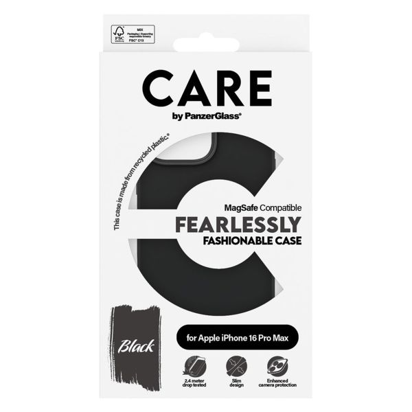 CARE by PanzerGlass Coque Fashion MagSafe Apple iPhone 16 Pro Max - Noir
