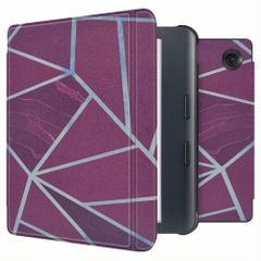 imoshion Design Slim Hard Sleepcover avec support Kobo Libra Colour - Bordeaux Graphic