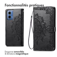 imoshion Etui de téléphone portefeuille Mandala Motorola Moto G34 - Noir