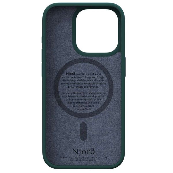 Njorð Collections Coque Salmon Leather MagSafe iPhone 15 Pro - Green