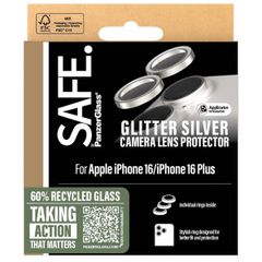 SAFE by PanzerGlass Protection Caméra iPhone 16 / 16 Plus - Glitter Silver