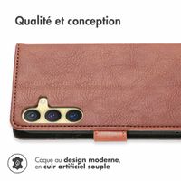 imoshion Étui de téléphone portefeuille Luxe Samsung Galaxy S24 - Brun