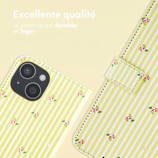 imoshion Étui de télephone portefeuille Design Apple iPhone 14 - Garden Stripes